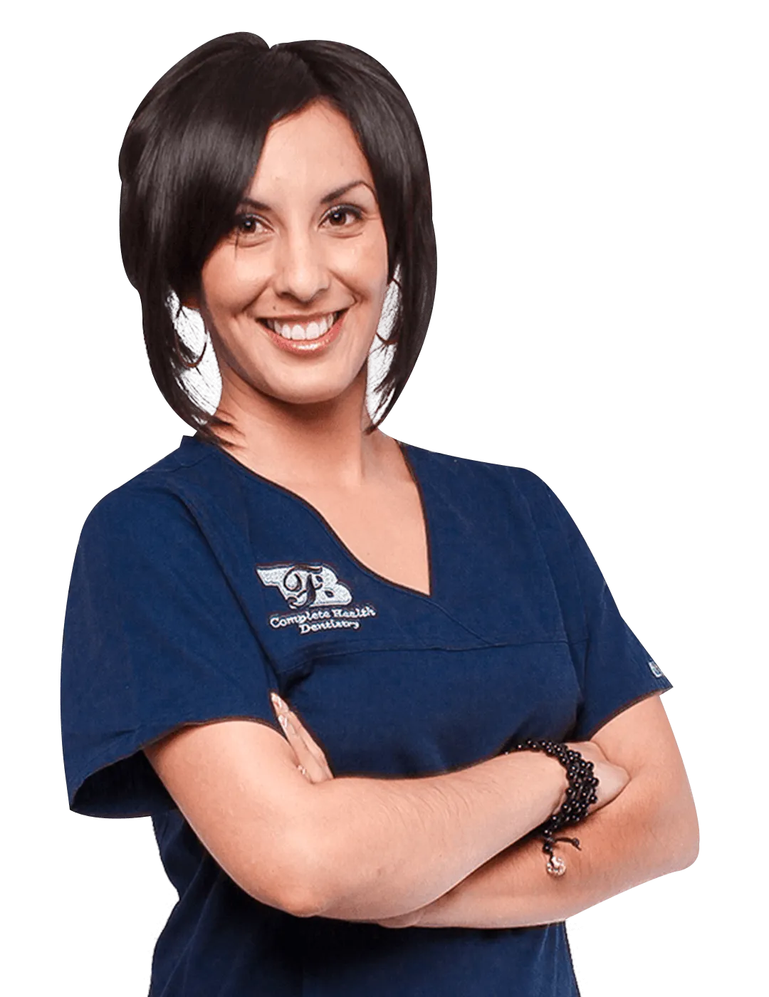 Friendly female dentist at Complete Health Dentistry, arms crossed.