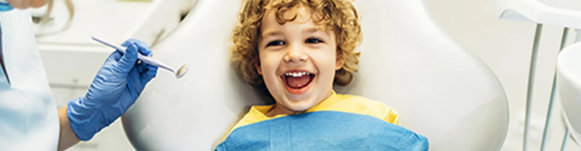 A child patient at the dentist.